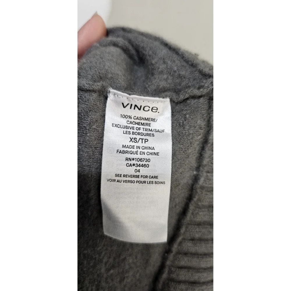 Vince cashmere Turtleneck Sweater Size XS Gray 100% cashmere‎ ribbed foldover